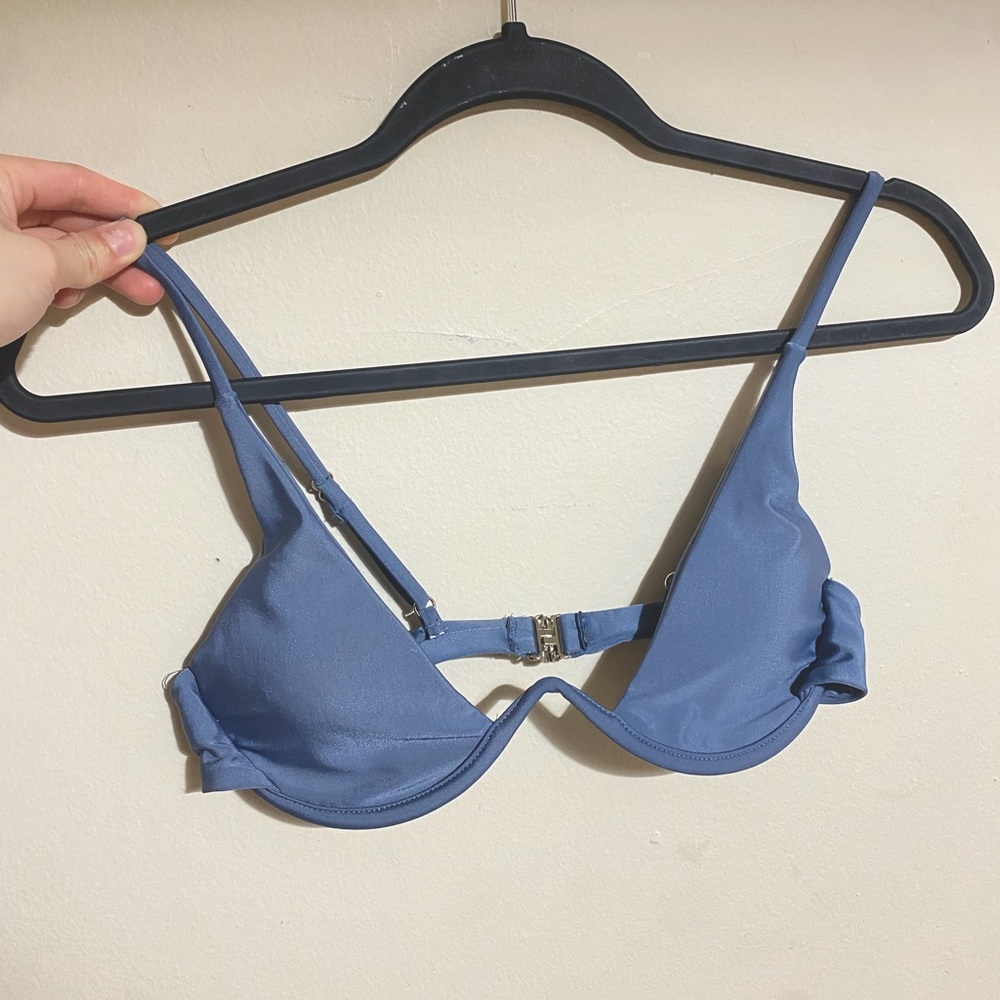 Shein bikini top (S) in pale blue/gray